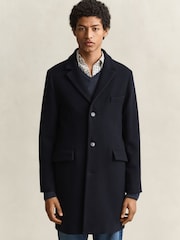GANT Blue Classic Wool Coat - Image 1 of 7