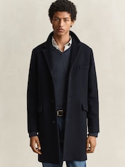 GANT Blue Classic Wool Coat - Image 2 of 7
