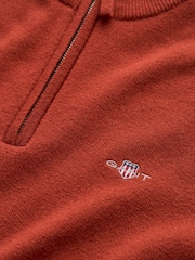 Röd - GANT Lambswool Zip Neck Jumper - Bild 2 av 2