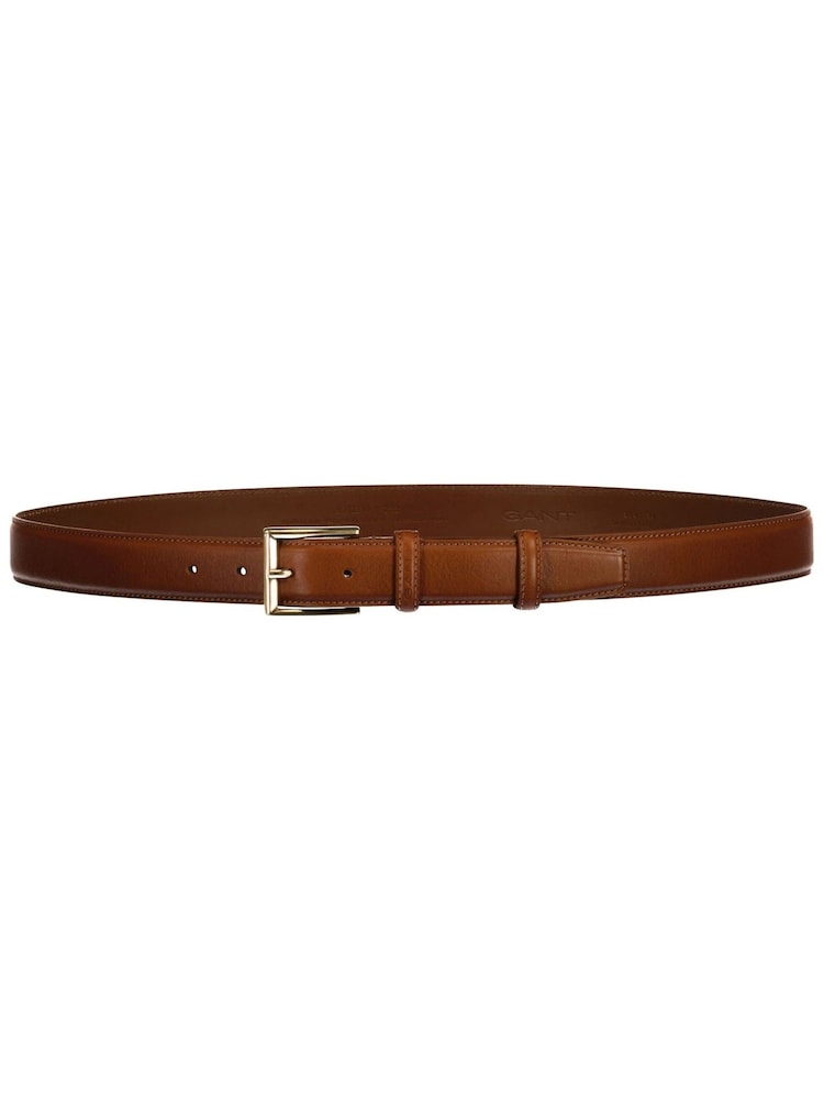 GANT Brown Polished Leather Belt - Image 1 of 1 GANT Brown Polished Leather Belt - Image 1 of 1