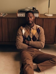 GANT Lambswool Long Sleeve Argyle Polo Shirt - Bild 4 von 6