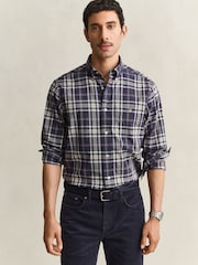 Niebieski - GANT Regular Fit Poplin Check Shirt - Obraz 3 z 7