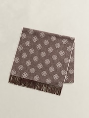 GANT Brown Wool Monogram Scarf - Image 2 of 4