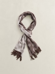 GANT Brown Wool Monogram Scarf - Image 3 of 4