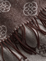 GANT Brown Wool Monogram Scarf - Image 4 of 4