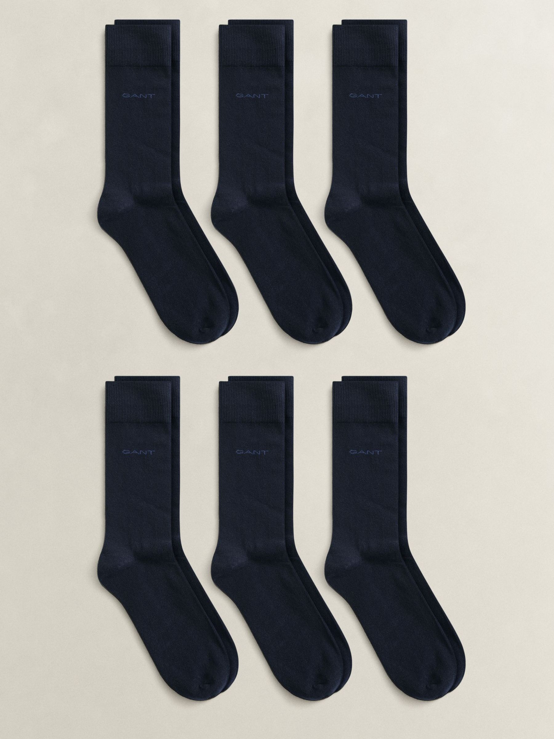 Gant Men's Navy 6-Pack Cotton Socks - 410 Marine - Size 9/9.5/10/10.5/11 - Image 2