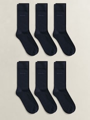 GANT Blue Soft Cotton Socks 6-Pack - Image 1 of 2