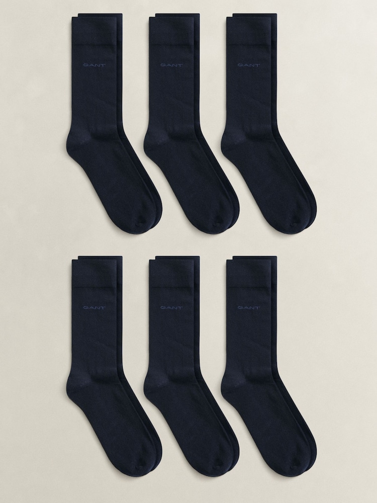 GANT Blue Soft Cotton Socks 6-Pack - Image 1 of 2 GANT Blue Soft Cotton Socks 6-Pack - Image 1 of 2
