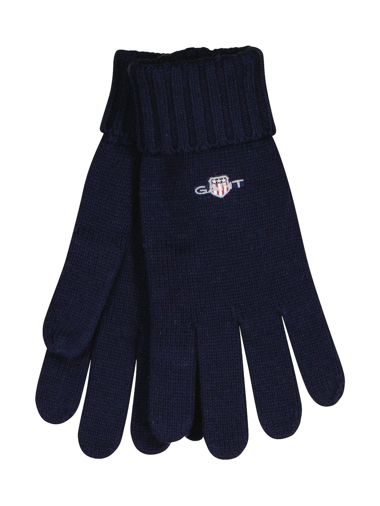 GANT Blue Cotton Blend Shield Logo Gloves - Image 1 of 1