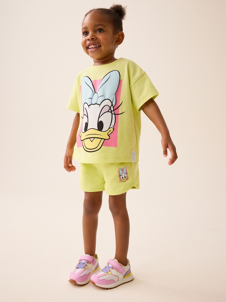 V barvi limete - 100% bombaž Disney majica in kratke hlače Daisy Duck (3mesecev-7let) - Slika 1 iz 7