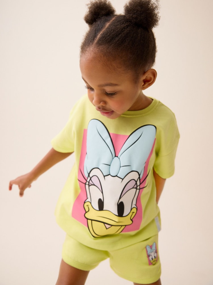 V barvi limete - 100% bombaž Disney majica in kratke hlače Daisy Duck (3mesecev-7let) - Slika 2 iz 7