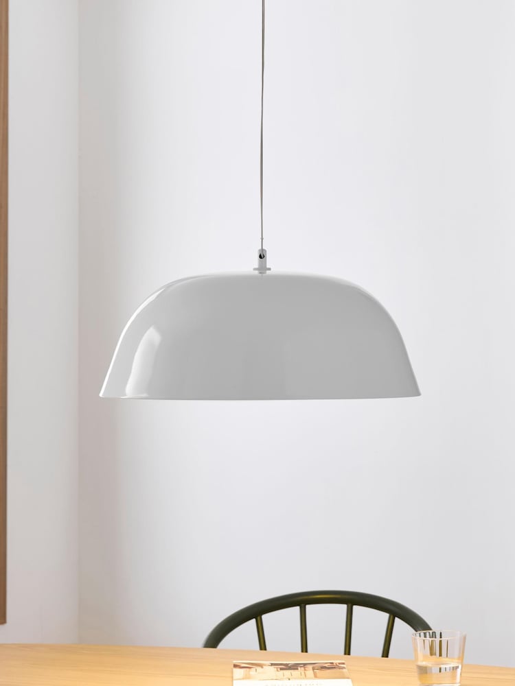 Jasper Conran London White Domed Pendant With Diffuser - Image 1 of 6