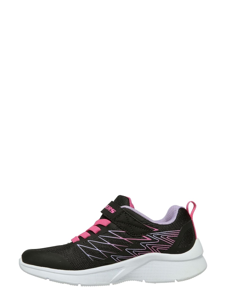 Skechers Black Microspec Bold Delight Kids Shoes - Image 2 of 5