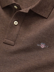 GANT Brown Shield Logo Pique Polo Shirt - Image 2 of 2