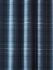Laura Ashley Dark Seaspray Blue Alfriston Check Blackout/Thermal Blackout Lined  Eyelet Curtains - Image 3 of 3