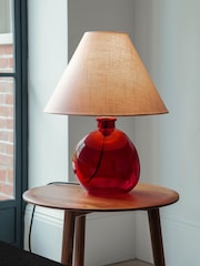 Jasper Conran London Red Hand Blown Glass Table Lamp - Image 1 of 5