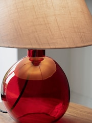 Jasper Conran London Red Hand Blown Glass Table Lamp - Image 3 of 5