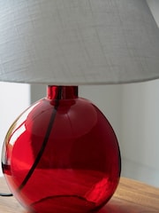Jasper Conran London Red Hand Blown Glass Table Lamp - Image 4 of 5