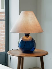Jasper Conran London Blue Hand Blown Glass Table Lamp - Image 1 of 4