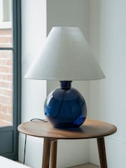 Jasper Conran London Blue Hand Blown Glass Table Lamp - Image 2 of 4