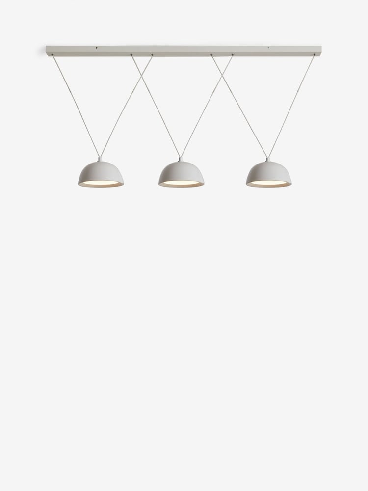 Jasper Conran London White 3 Light Domed Pendant With Diffuser - Image 1 of 5