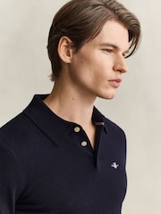 GANT Lambswool Long Sleeve Shield Polo Shirt - Obrázek 3 z 4