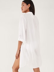 Accessorize White Long Sleeve Beach Shirt With Lenzing™ EcoVero™ - Image 3 of 4