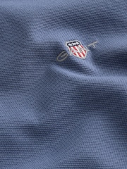 GANT Blue Horizon Long Sleeve Shield Logo Pique Polo Shirt - Image 4 of 4