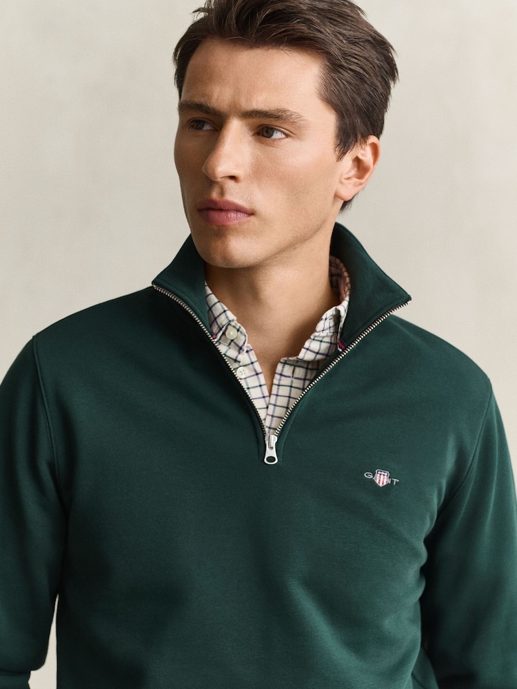 GANT sporta krekls ar Shield logotipu un pusrāvējslēdzēju - Attēls 4 no 4