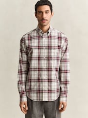 GANT Red Regular Fit Poplin Check Shirt - Image 1 of 7