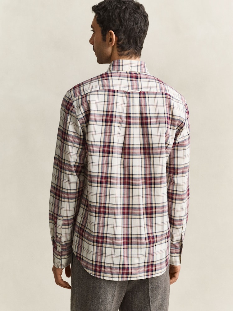 GANT Red Regular Fit Poplin Check Shirt - Image 2 of 7
