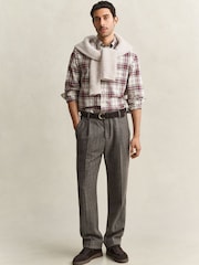 GANT Red Regular Fit Poplin Check Shirt - Image 3 of 7