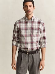 GANT Red Regular Fit Poplin Check Shirt - Image 4 of 7