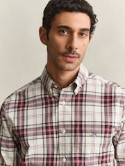 GANT Red Regular Fit Poplin Check Shirt - Image 5 of 7