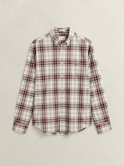 GANT Red Regular Fit Poplin Check Shirt - Image 7 of 7