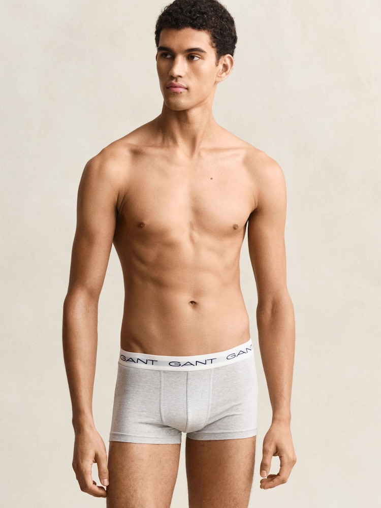 GANT Black/White/Grey Stretch Cotton Boxers 3 Pack - Image 2 of 4 GANT Black/White/Grey Stretch Cotton Boxers 3 Pack - Image 2 of 4
