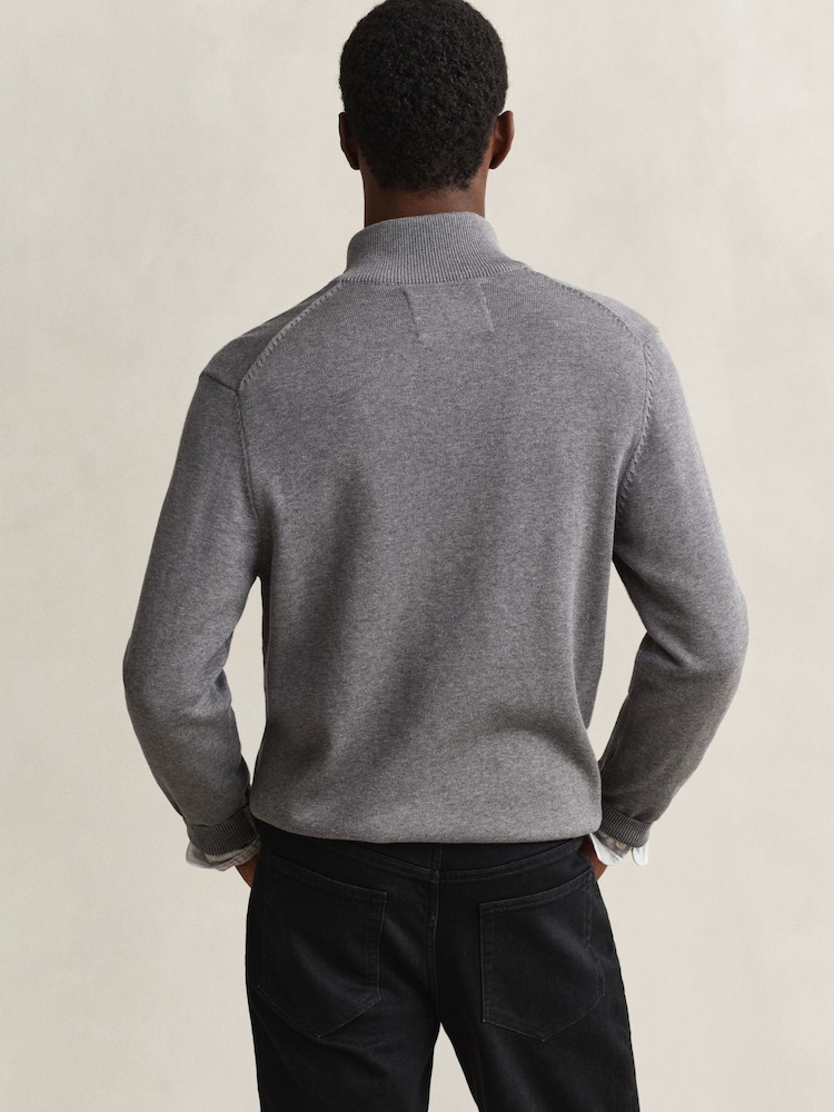 GANT Grey Zip Through Knit Cardigan - Image 2 of 5