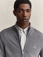 GANT Grey Zip Through Knit Cardigan - Image 3 of 5