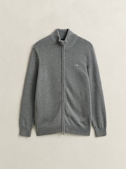 GANT Grey Zip Through Knit Cardigan - Image 5 of 5