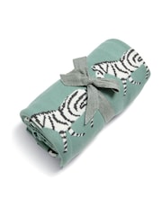 Mamas & Papas Green Kids Knitted 100% Cotton Blanket - Image 1 of 2