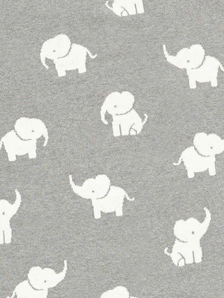 Mamas & Papas WTTW Grey Elephant Kids Knitted Blanket - Image 6 of 6