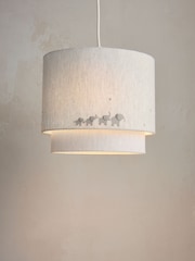Mamas & Papas WTTW Grey Elephant Welcome to the World Elephant Lampshade 100% Cotton Lampshade - Image 1 of 4