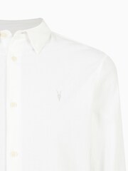 AllSaints White Lovell Long Sleeve 100% Cotton Shirt - Image 6 of 6