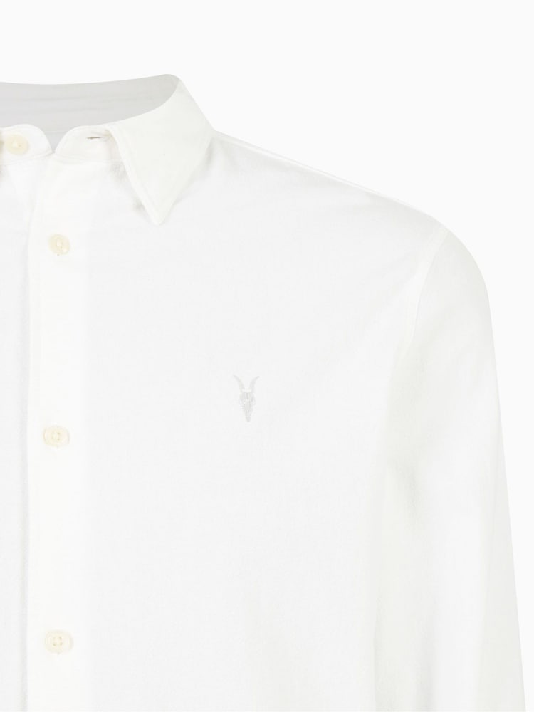 AllSaints White Lovell Long Sleeve 100% Cotton Shirt - Image 6 of 6