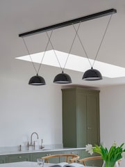 Jasper Conran London Black 3 Light Domed Pendant With Diffuser - Image 2 of 5
