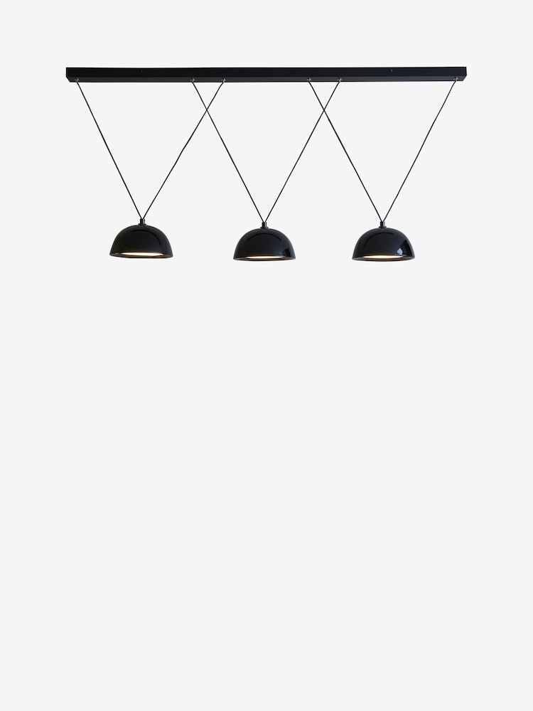 Jasper Conran London Black 3 Light Domed Pendant With Diffuser - Image 5 of 5