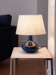 Jasper Conran London Blue Curved Ceramic Table Lamp - Image 1 of 5