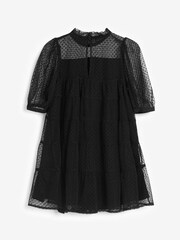 Black Tiered Mesh Dress (3-16yrs) - Image 3 of 4