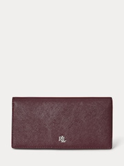 Lauren Ralph Lauren Red Crosshatch Leather Slim Wallet-Wlt-Med Purses - Image 1 of 3