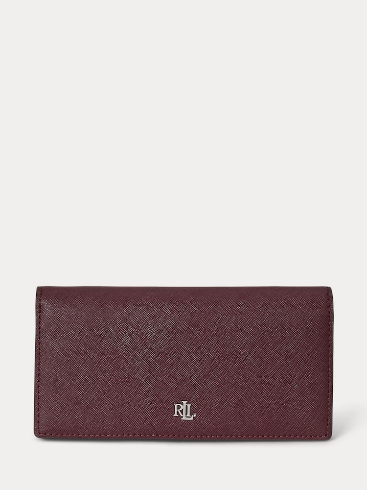 Lauren Ralph Lauren Red Crosshatch Leather Slim Wallet-Wlt-Med Purses - Image 1 of 3 Lauren Ralph Lauren Red Crosshatch Leather Slim Wallet-Wlt-Med Purses - Image 1 of 3